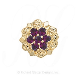 GS099 AMY - 14 Karat Gold Amethyst Slide 